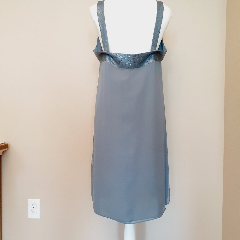 Eileen Fisher Layered   silk Shift Dress Sequin rows across top - Picture 4 of 13